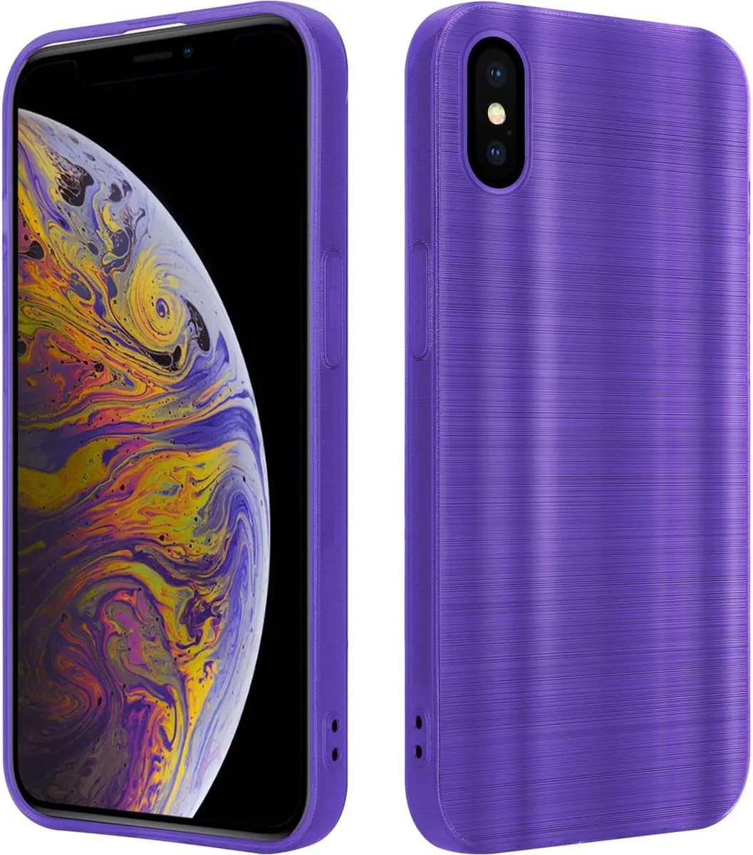 Cadorabo Hoesje geschikt voor Apple iPhone XS MAX in Brushed Paars