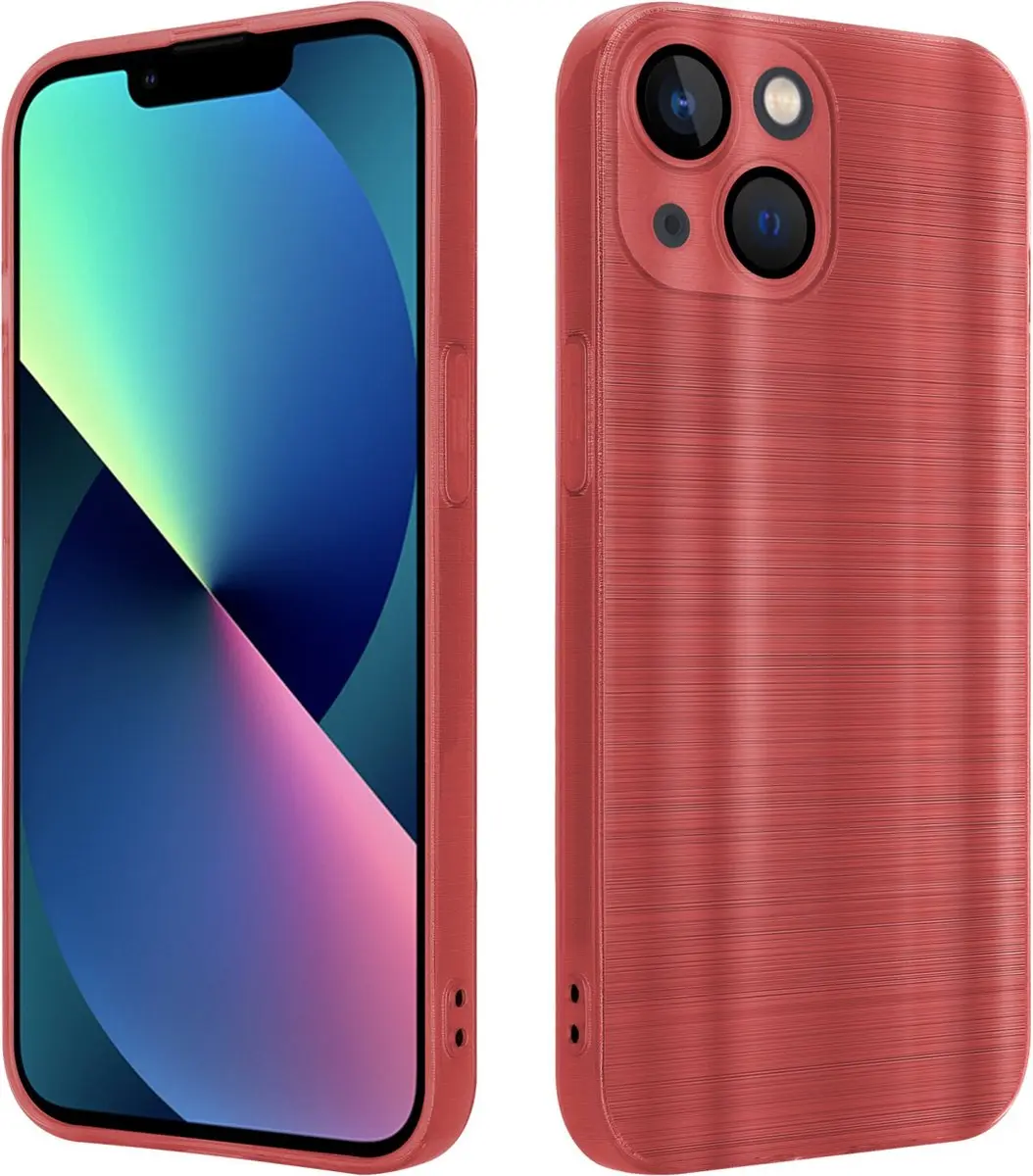 Cadorabo Hoesje geschikt voor Apple iPhone 14 in Brushed Rood