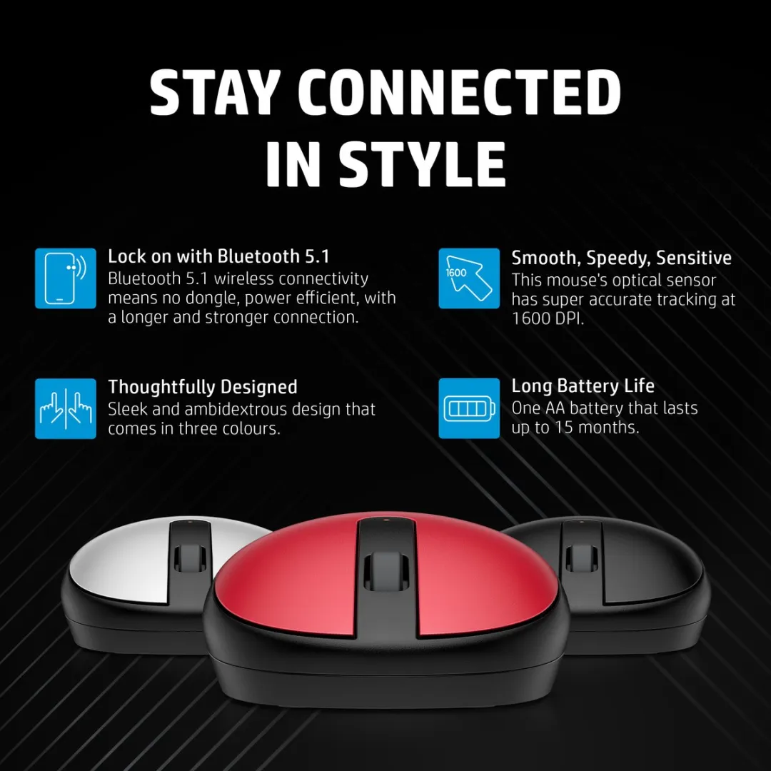 HP 240 PKS BT Mouse - Zwart