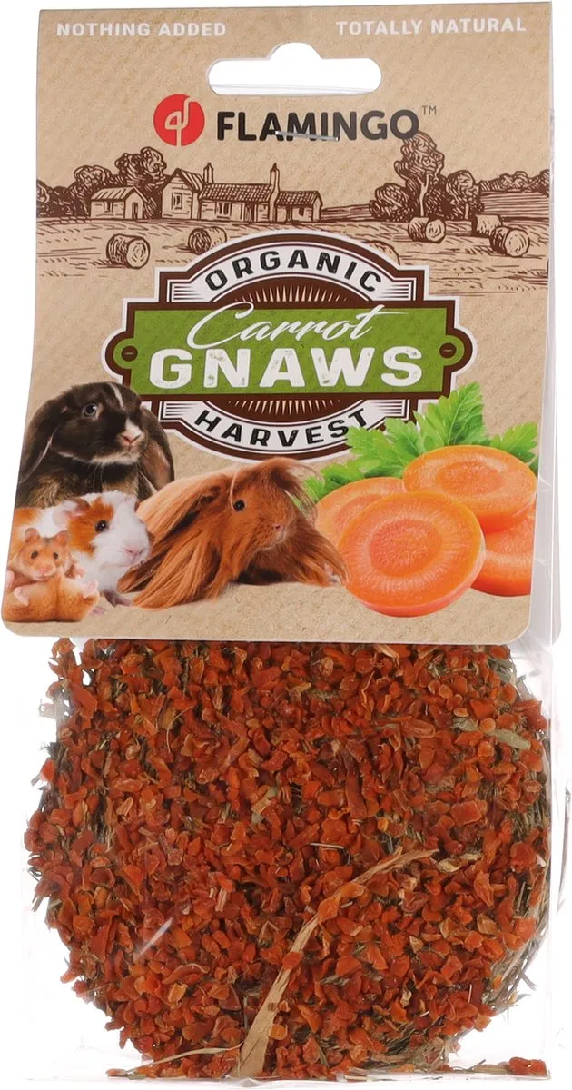 Flamingo Snack Knaagdier Hooirol Wortel 75g - afbeelding 2 van 2