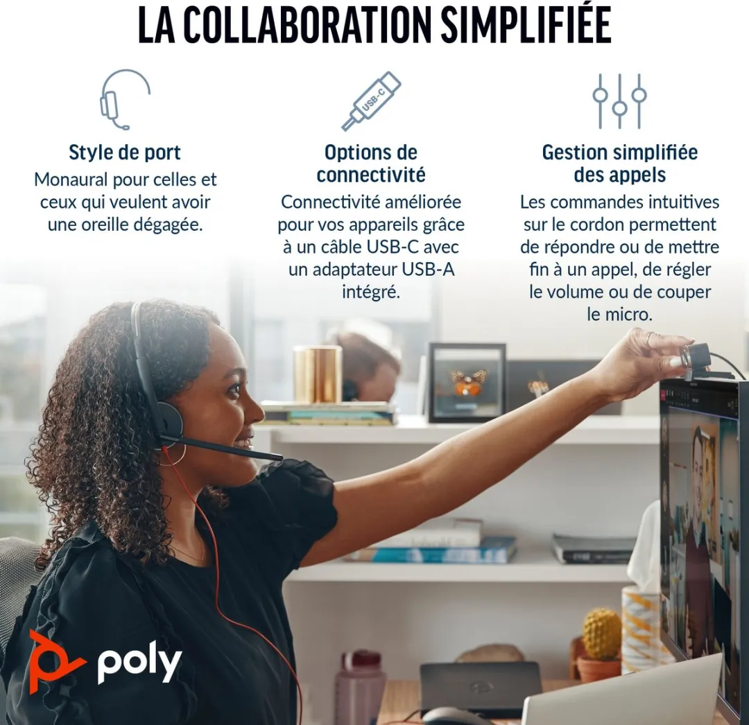 HP Poly 3210 VoIP-koptelefoon - Zwart