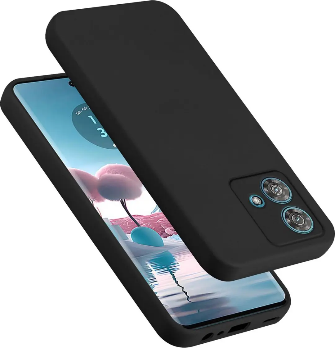 Cadorabo Hoesje geschikt voor Motorola Edge 40 Neo in LIQUID ZWART