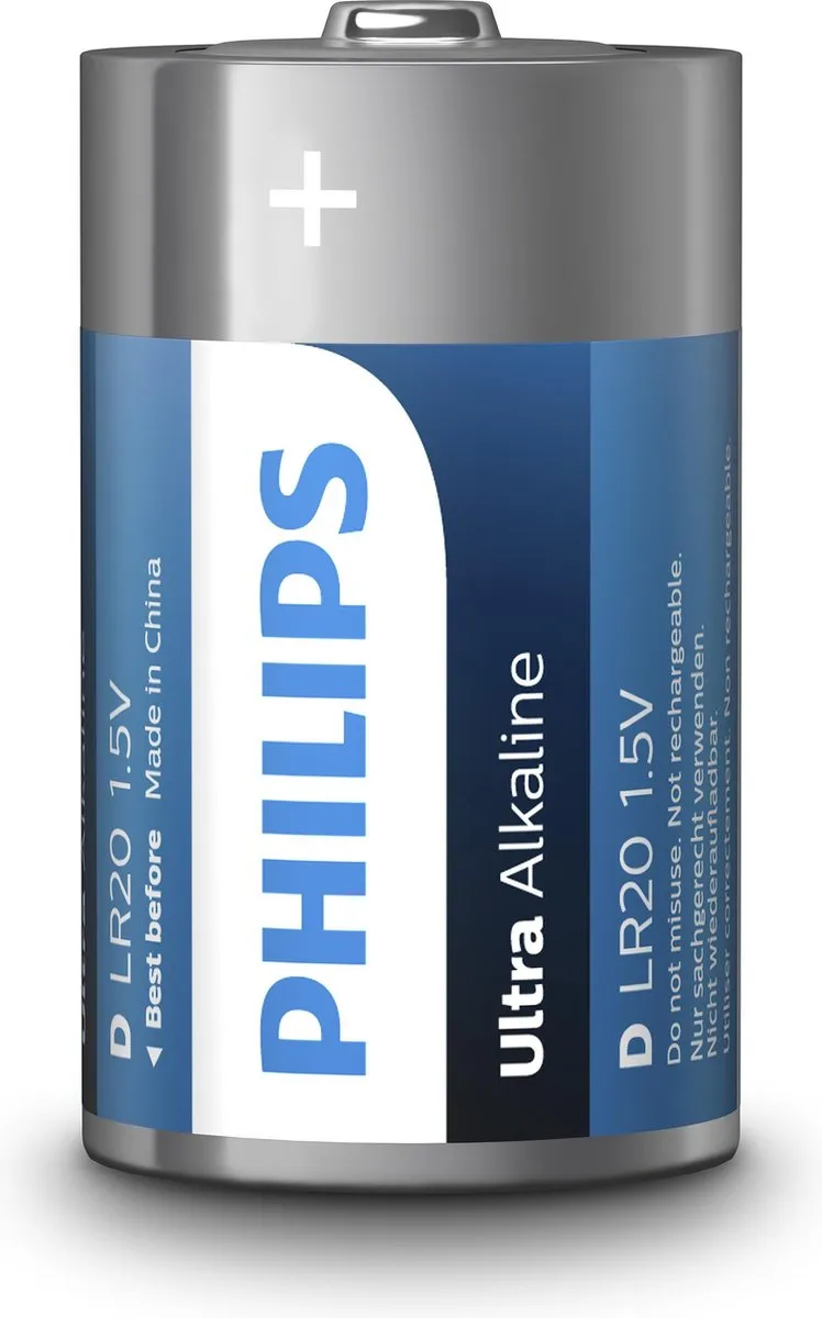 Philips LR20E2B D-Batterijen - 2 Stuks
