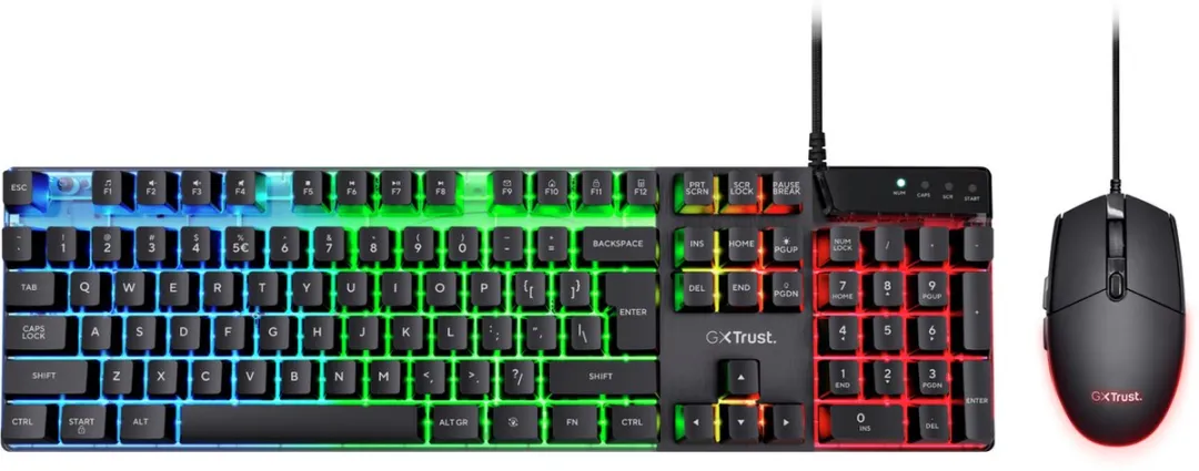 Trust GXT838 Azor Gaming Set - Toetsenbord & Muis - Bedraad - Zwart
