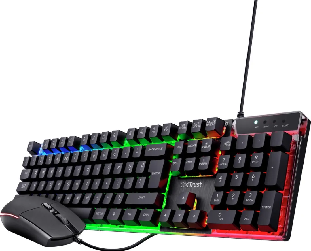 Trust GXT838 Azor Gaming Set - Toetsenbord & Muis - Bedraad - Zwart