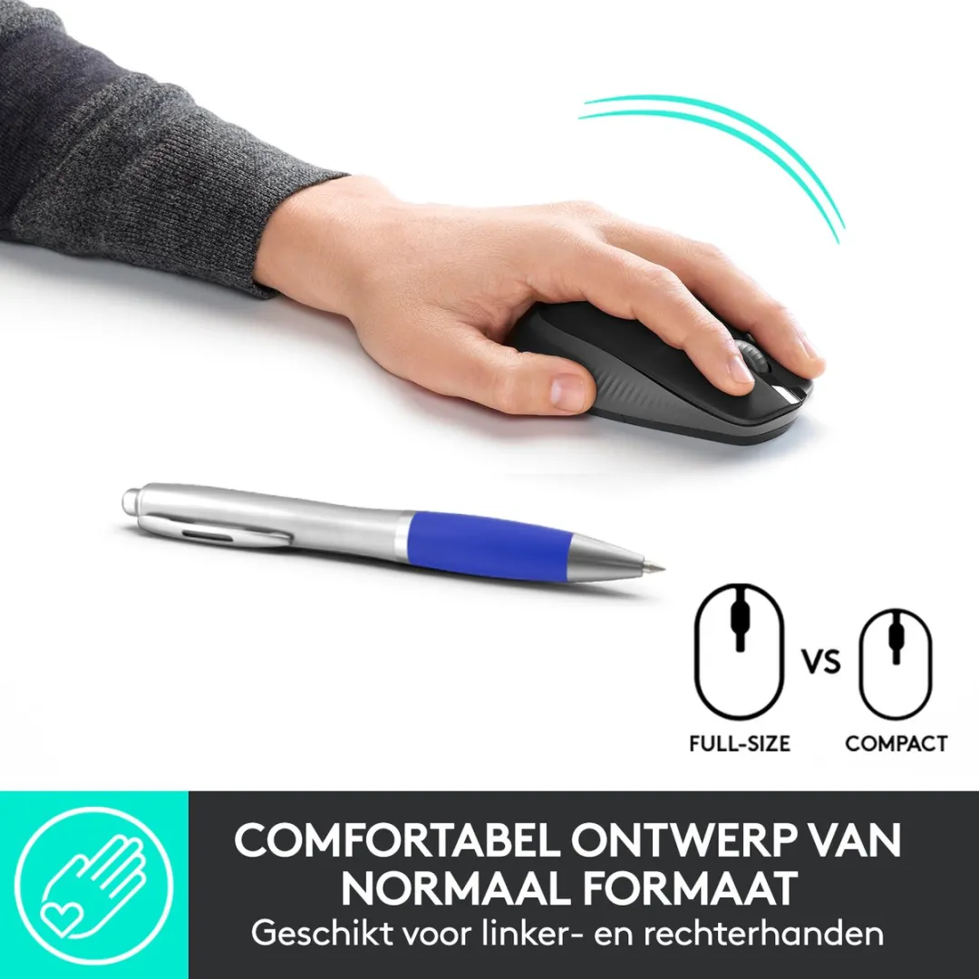 Logitech M190 Draadloze Muis - Zwart/Antraciet