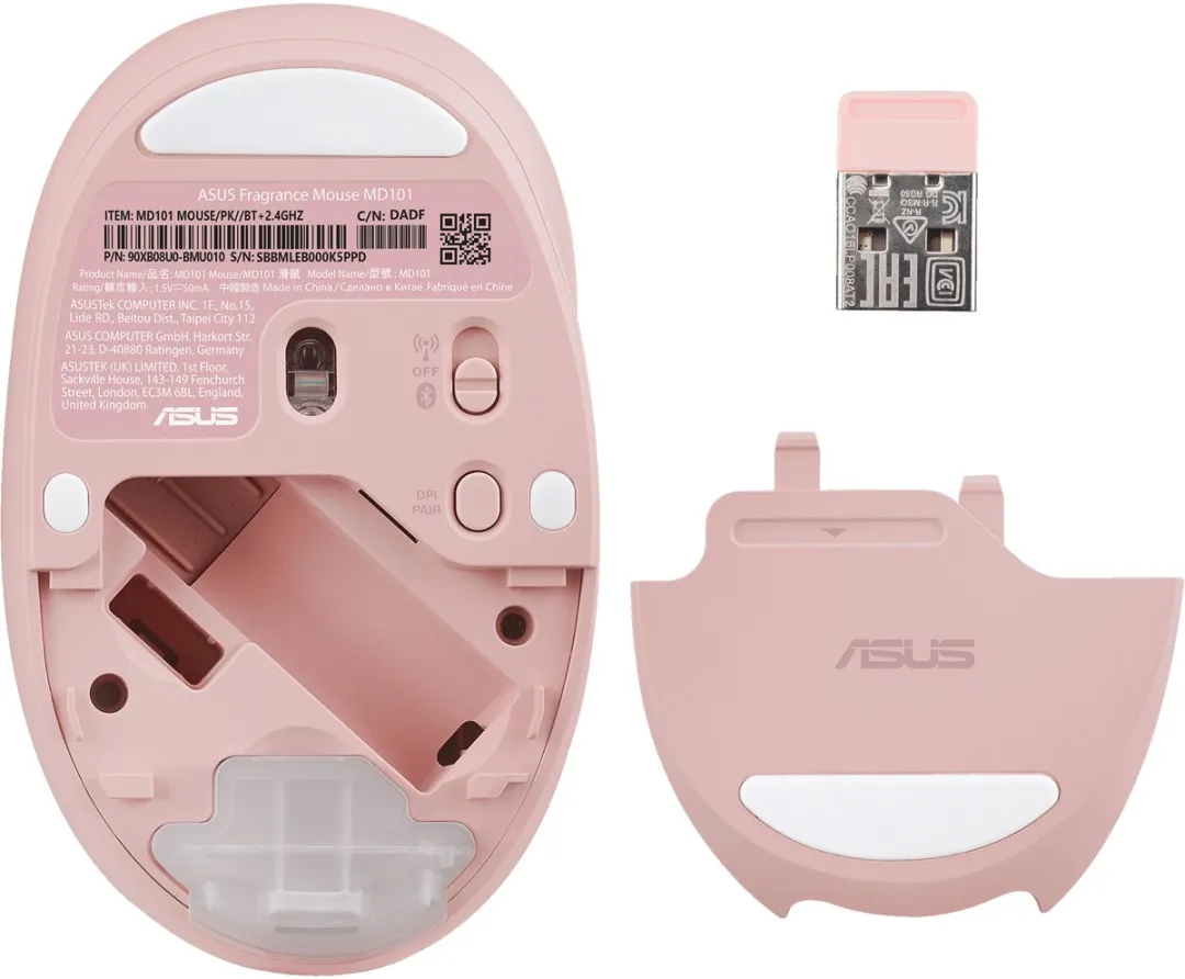 ASUS Fragrance Mouse MD101 90XB08U0-BMU010 Muis - Roze