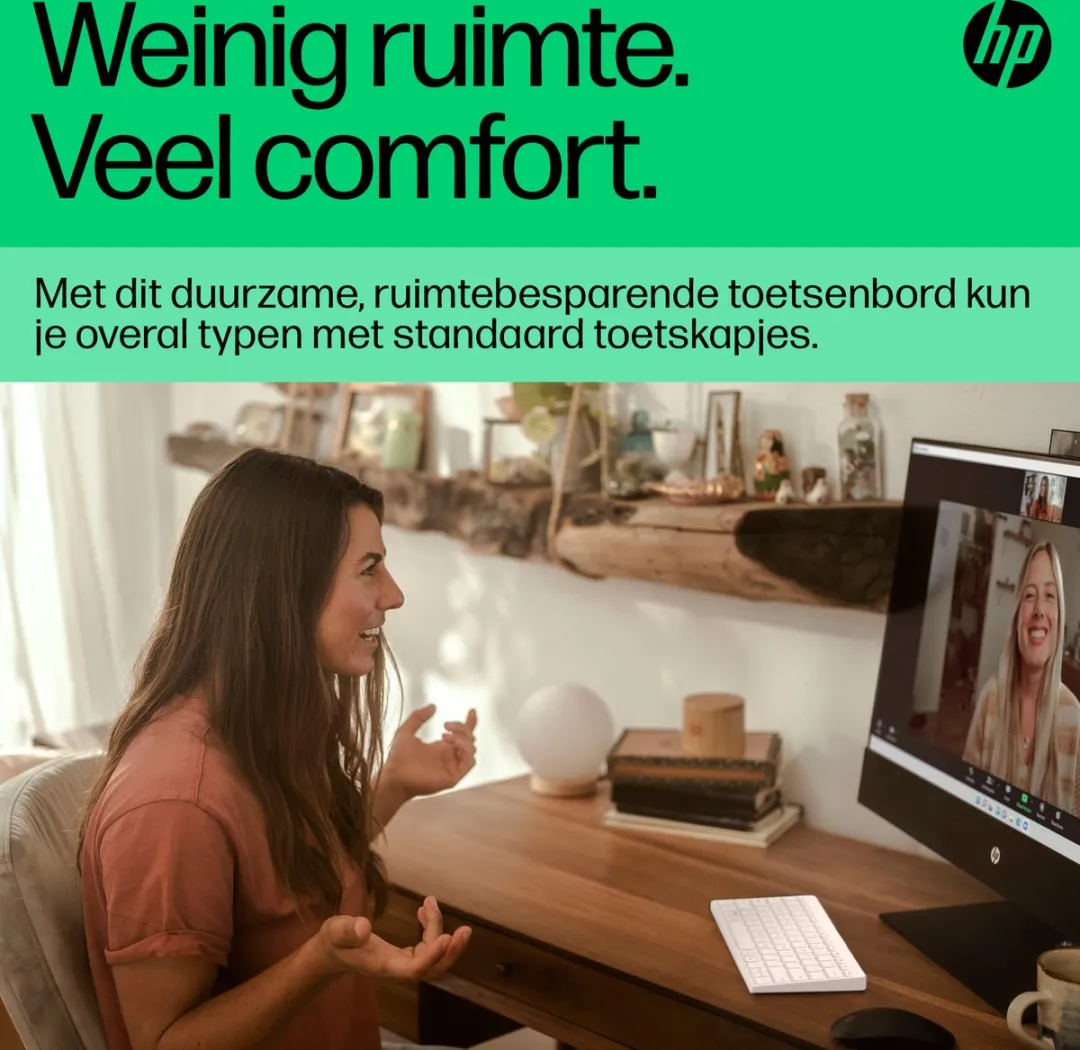 HP 350 Compact Multi-Device Bluetooth Keyboard QWERTY Wit