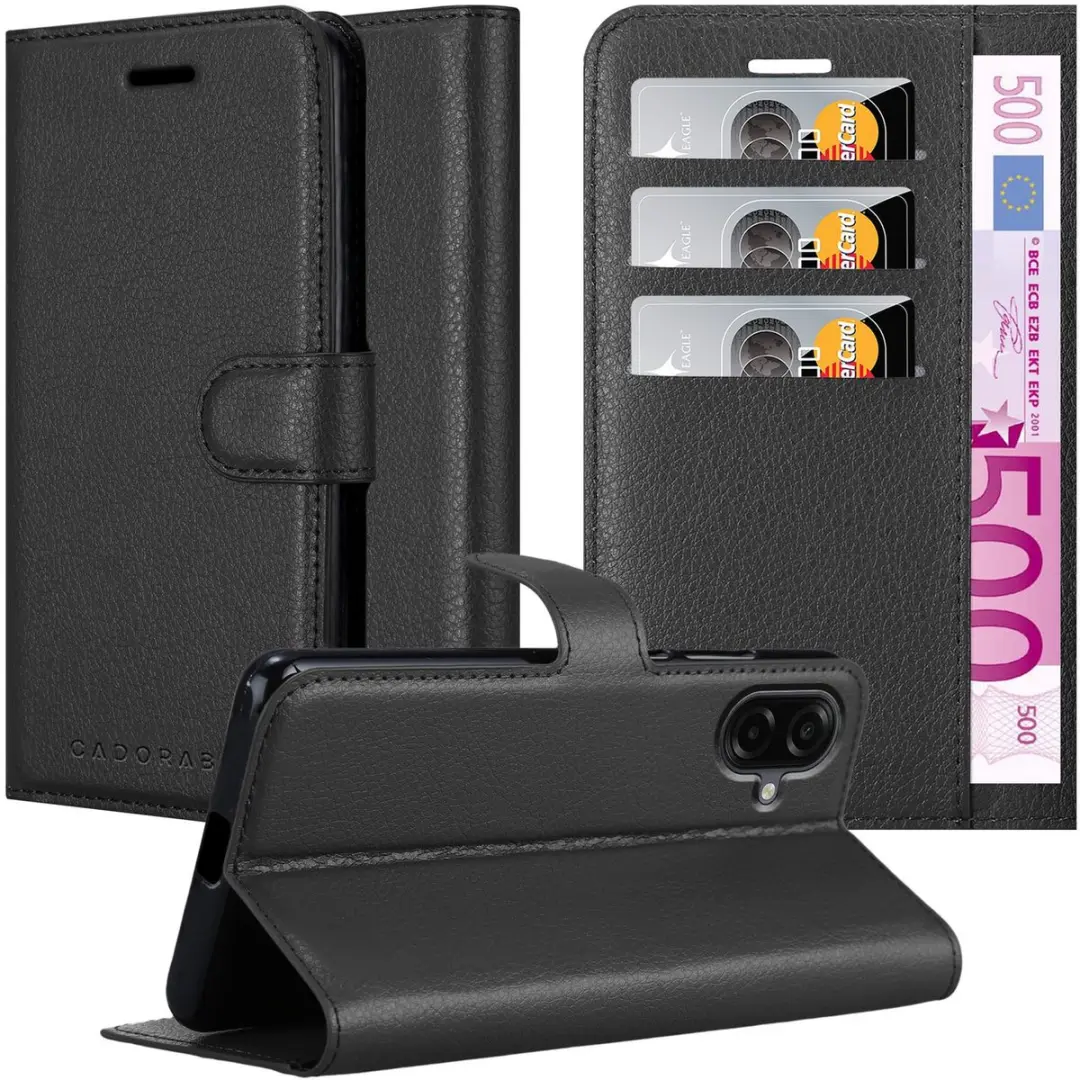 Cadorabo Hoesje geschikt voor Samsung Galaxy A07 Case in Fantoomzwart Beschermho