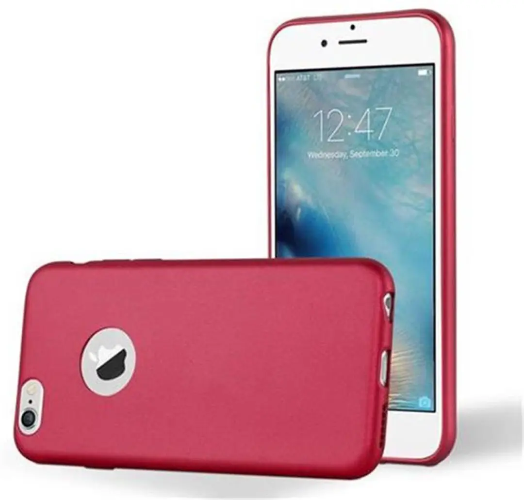 Cadorabo Hoesje geschikt voor Apple iPhone 6 PLUS / 6S PLUS in METALLIC ROOD