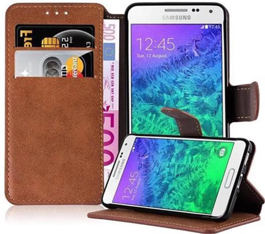Cadorabo Hoesje geschikt voor Samsung Galaxy ALPHA in MAT BRUIN