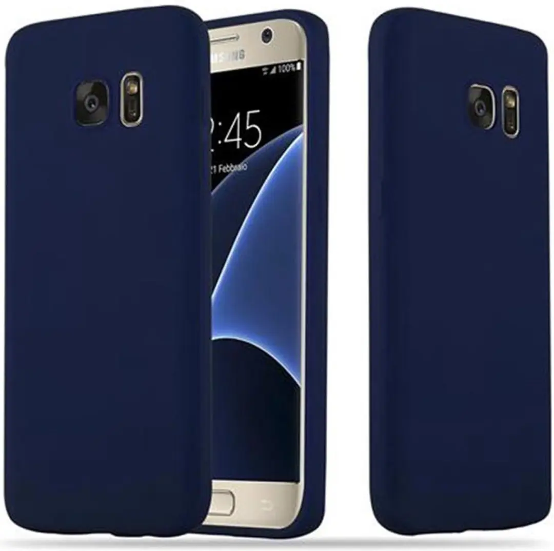 Cadorabo Hoesje geschikt voor Samsung Galaxy S7 in CANDY DONKER BLAUW