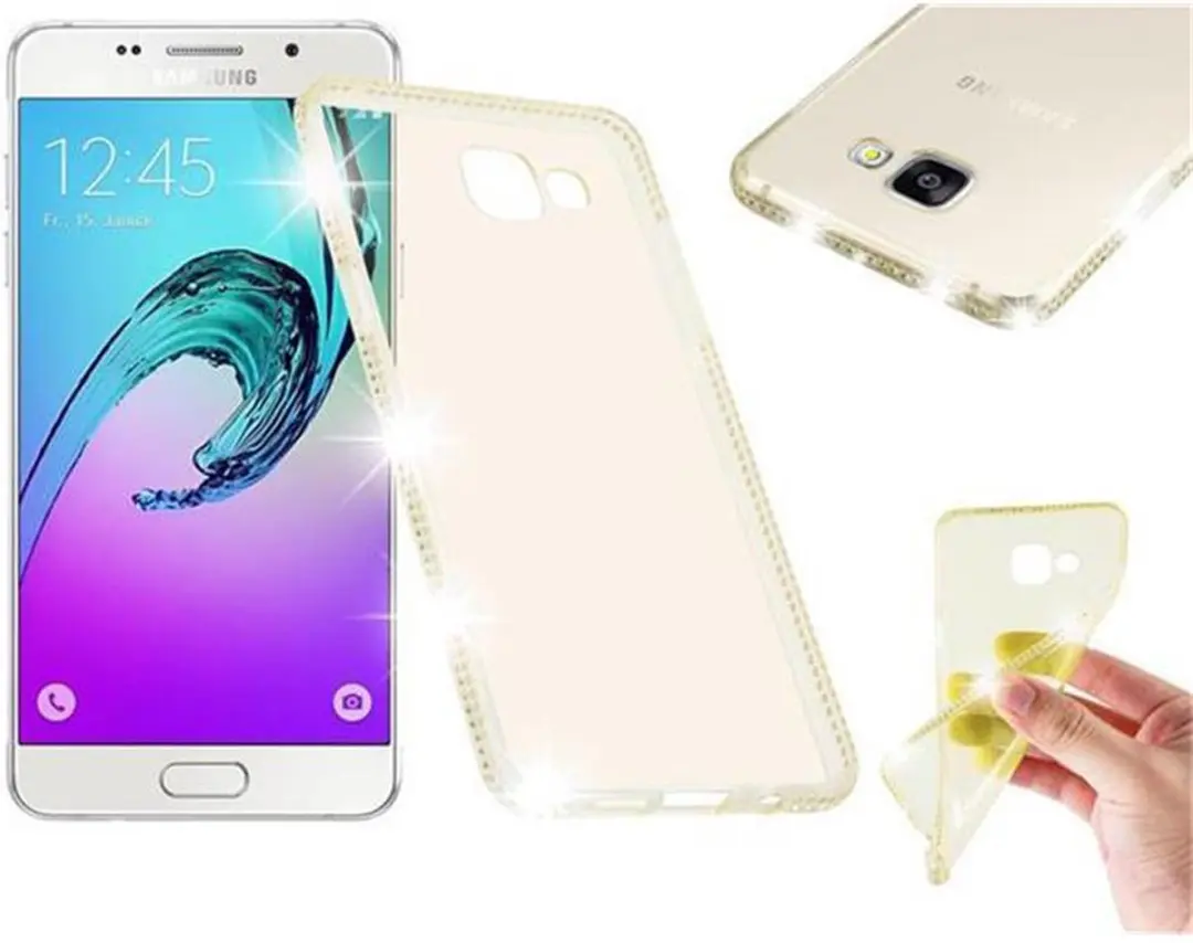 Cadorabo Hoesje geschikt voor Samsung Galaxy A5 2016 in TRANSPARANT GOUD
