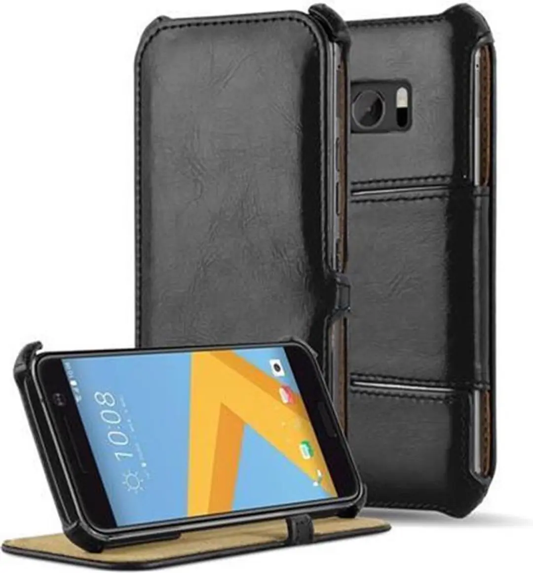Cadorabo Hoesje geschikt voor HTC ONE M10 in PIANO ZWART
