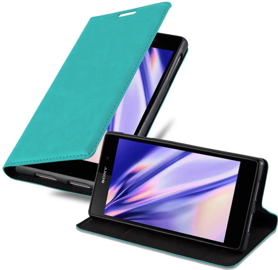 Cadorabo Hoesje geschikt voor Sony Xperia Z1 in BENZINE TURKOOIS