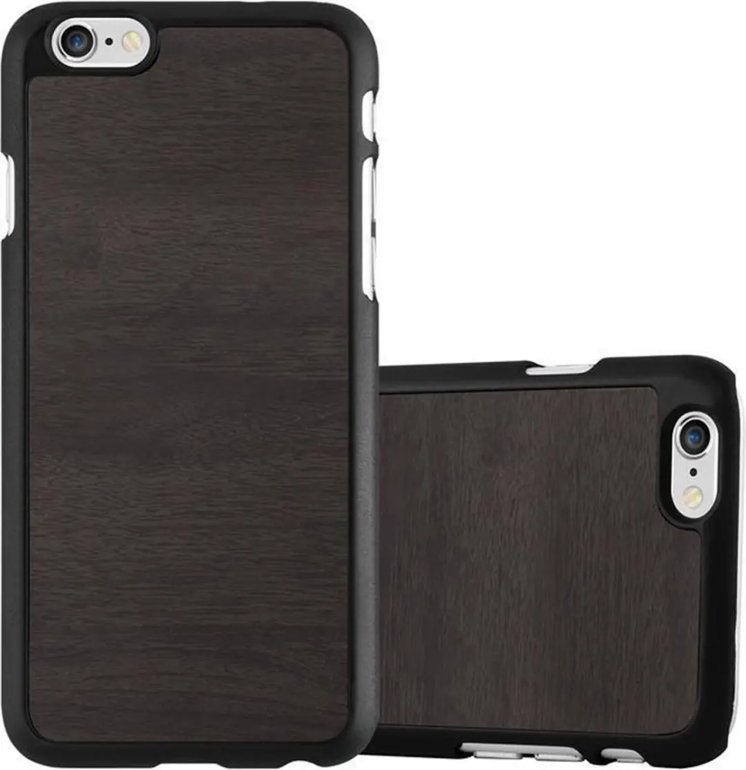 Cadorabo Hoesje geschikt voor Apple iPhone 6 PLUS / 6S PLUS in WOODY ZWART