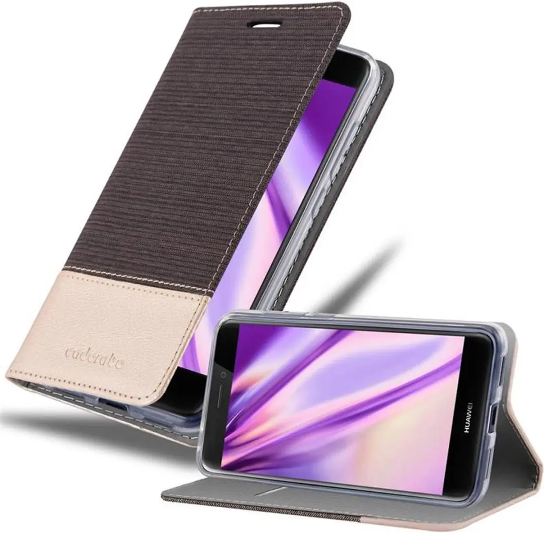 Cadorabo Hoesje geschikt voor Huawei P8 LITE 2017 / P9 LITE 2017 in ANTRACIET GO