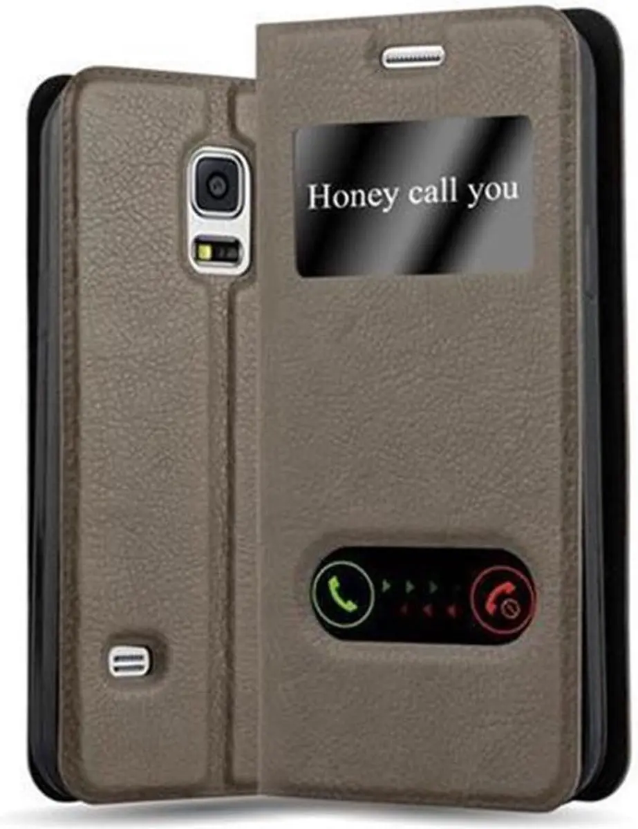 Cadorabo Hoesje geschikt voor Samsung Galaxy S5 / S5 NEO in STEEN BRUIN