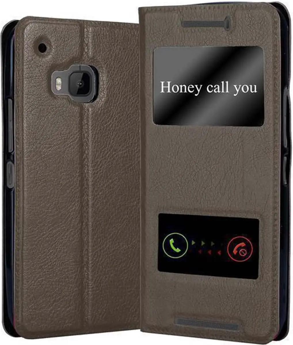 Cadorabo Hoesje geschikt voor HTC ONE M9 in STEEN BRUIN
