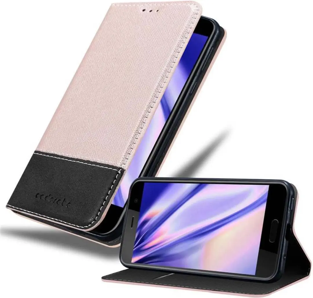 Cadorabo Hoesje geschikt voor HTC U PLAY in ROSE GOUD ZWART