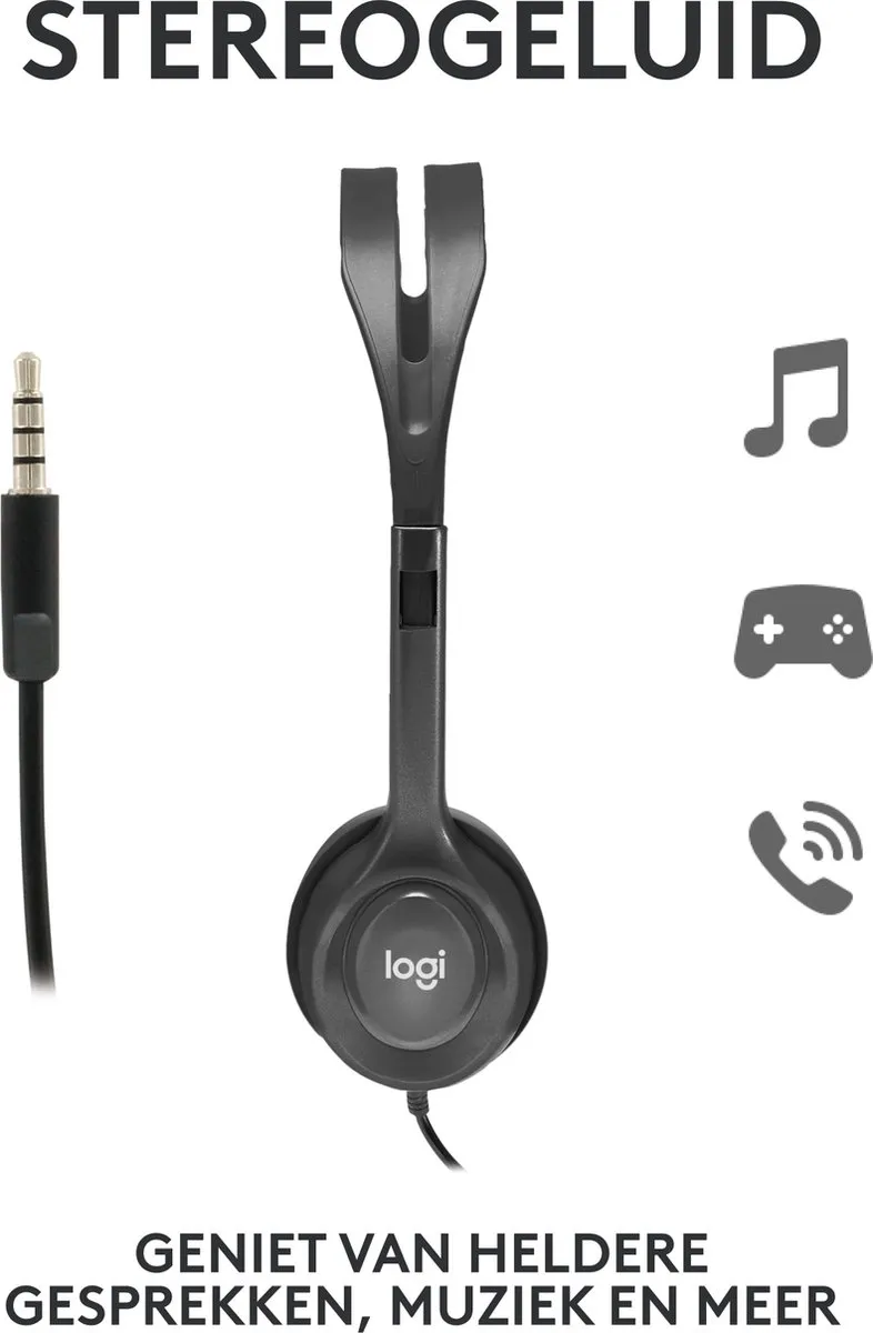 Logitech H111 Headset - Noise Cancelling Microfoon - Zwart