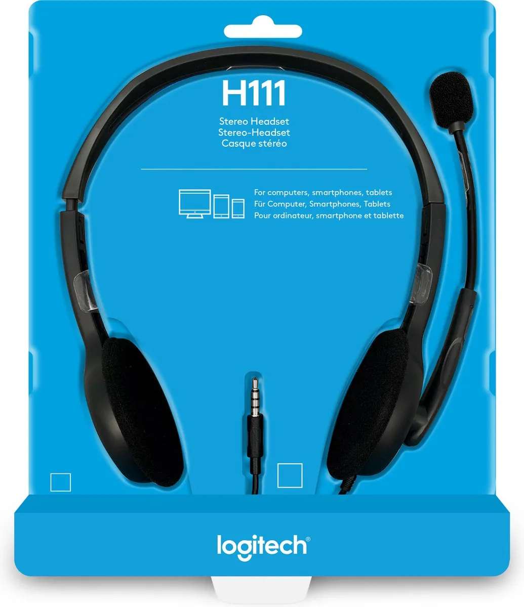 Logitech H111 Headset - Noise Cancelling Microfoon - Zwart