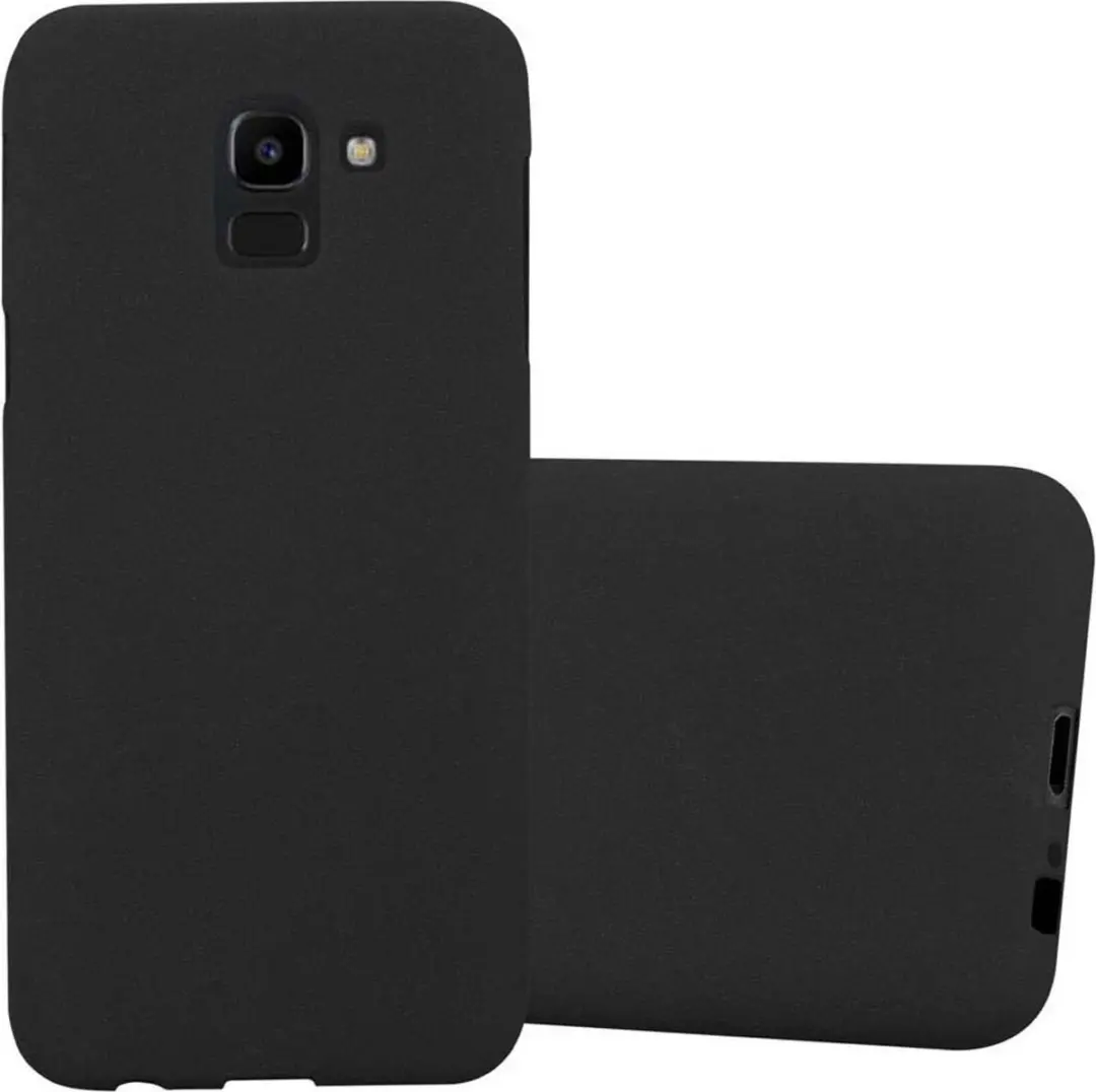 Cadorabo Hoesje geschikt voor Samsung Galaxy J6 2018 in FROST ZWART