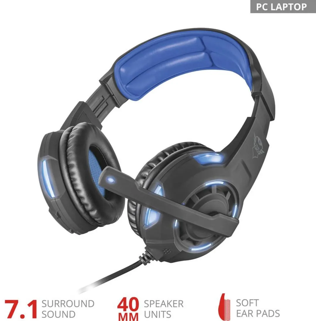 Trust GXT 350 Radius Headset 7.1 - Zwart/Blauw