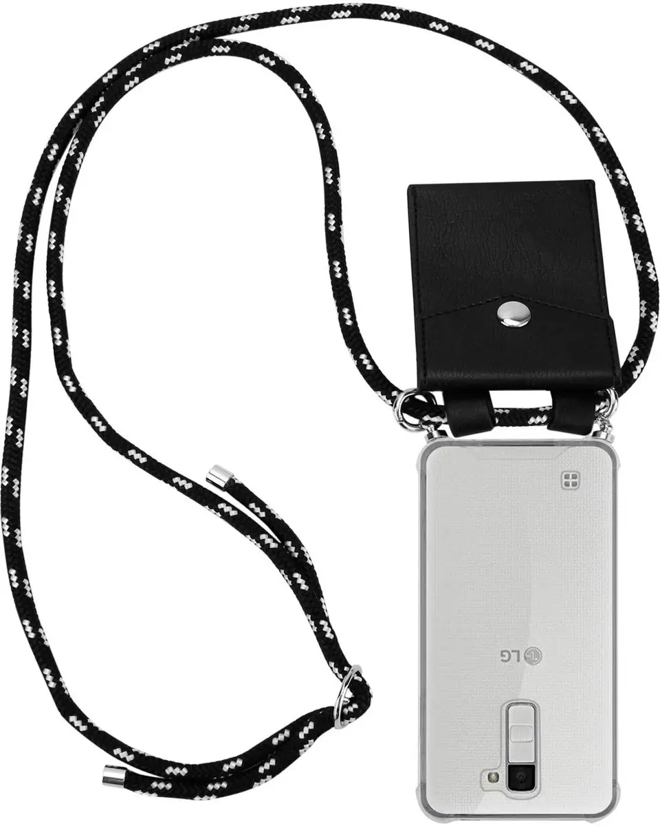 Cadorabo Hoesje geschikt voor LG K10 2016 in ZWART ZILVER