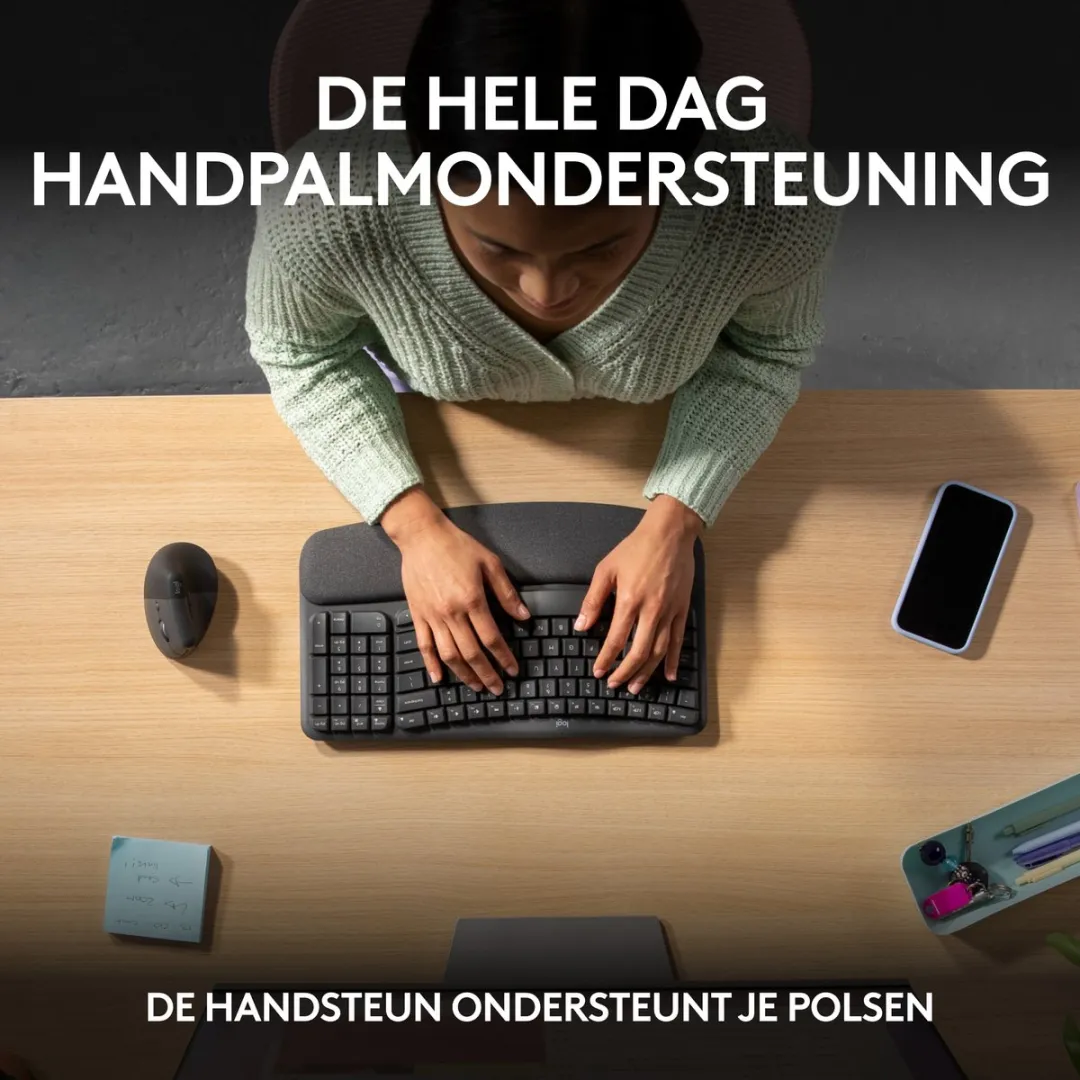 Logitech Wave Keys Draadloos Toetsenbord 920-012304 - Grafiet