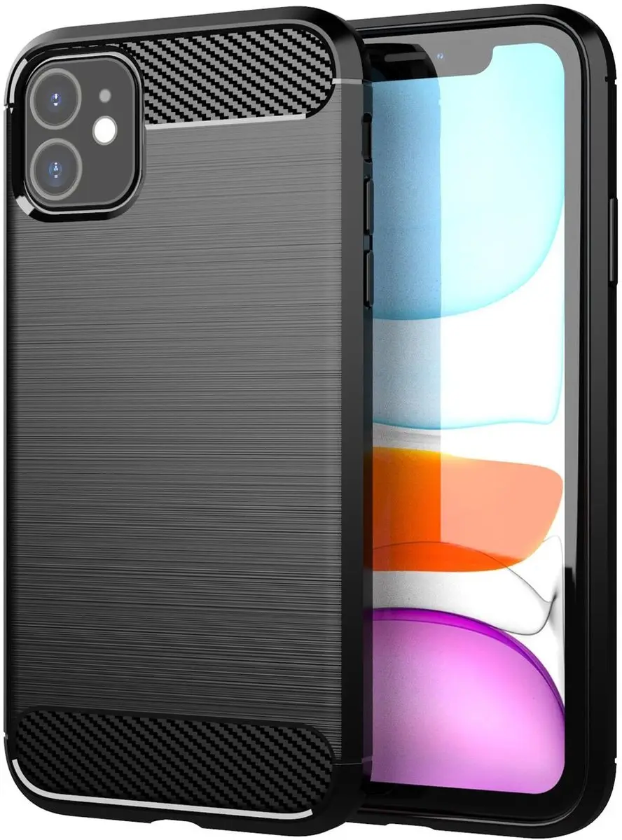 Cadorabo Hoesje geschikt voor Apple iPhone 11 in Brushed Zwart