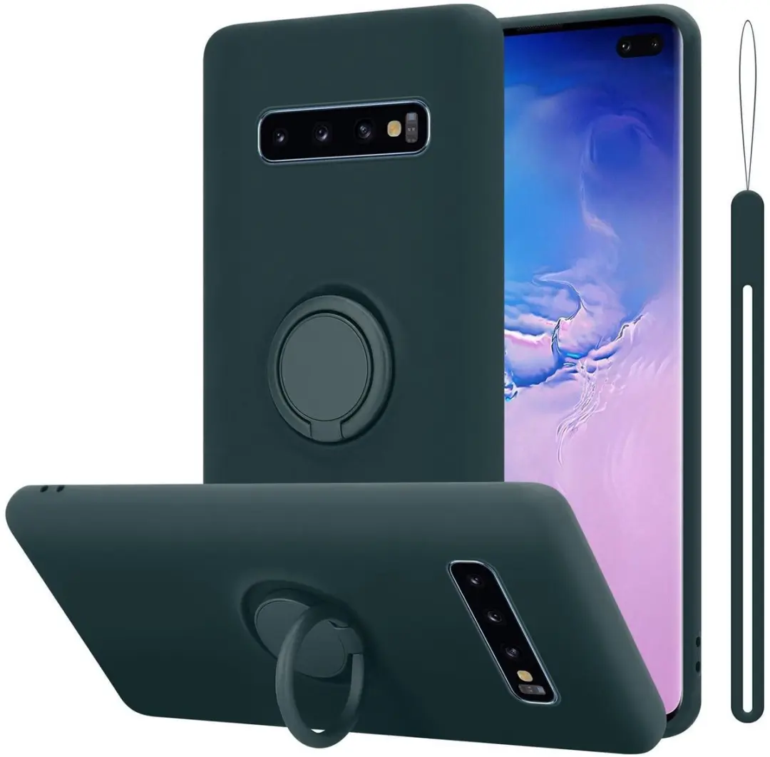 Cadorabo Hoesje geschikt voor Samsung Galaxy S10 PLUS in LIQUID GROEN