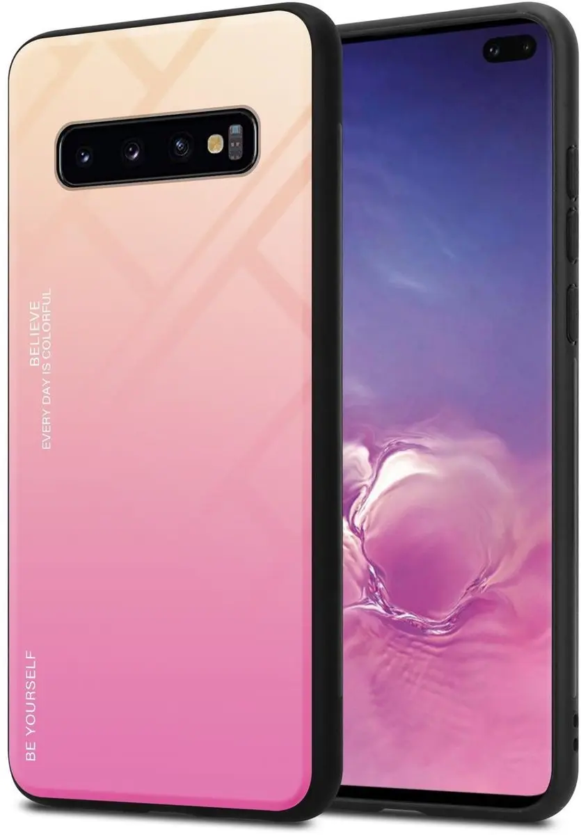Cadorabo Hoesje geschikt voor Samsung Galaxy S10 PLUS in GEEL