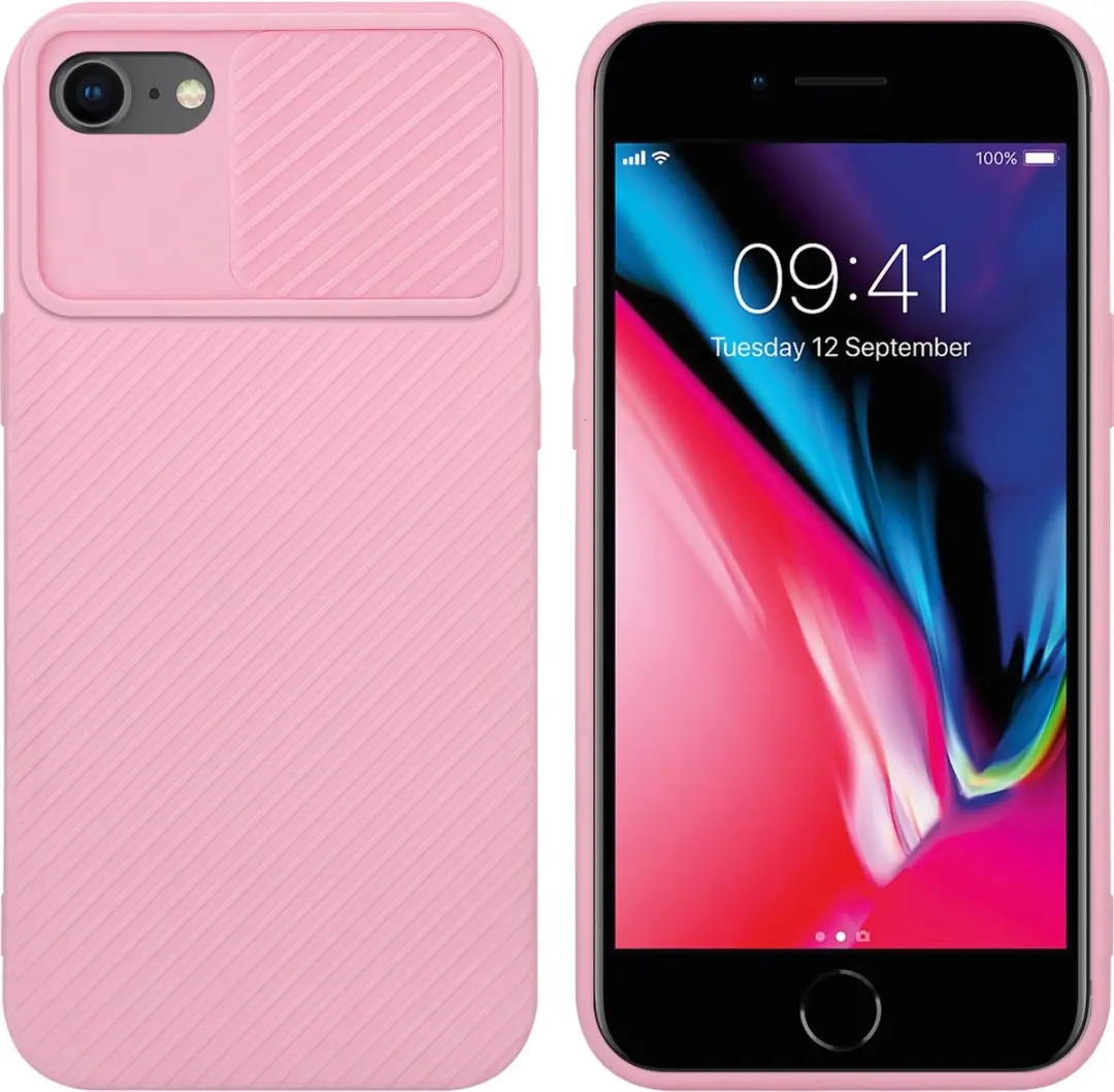 Cadorabo Hoesje geschikt voor Apple iPhone 7 / 7S / 8 / SE 2020 in Bonbon Roze