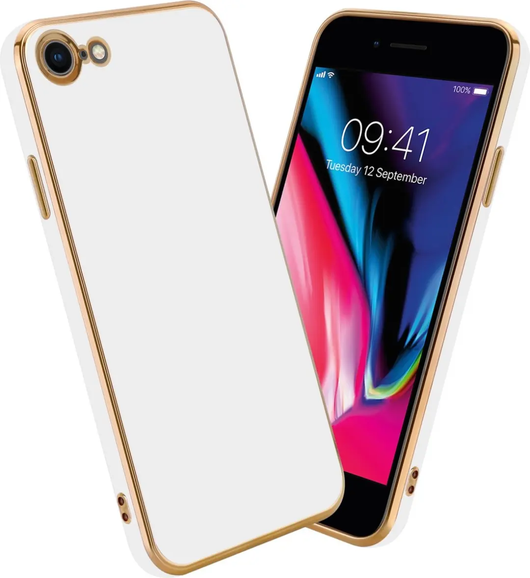 Cadorabo Hoesje geschikt voor Apple iPhone 7 / 7S / 8 / SE 2020 in Glossy Wit
