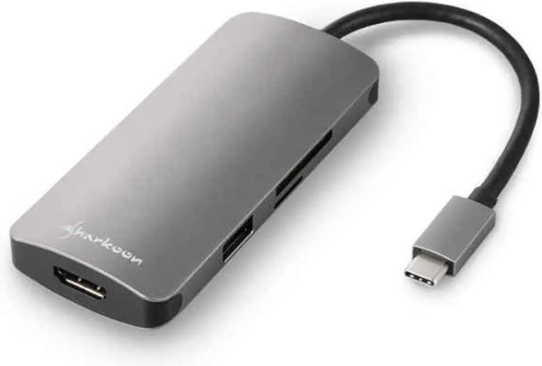Sharkoon USB Hub 4044951026715 - 4 Poorten Grijs