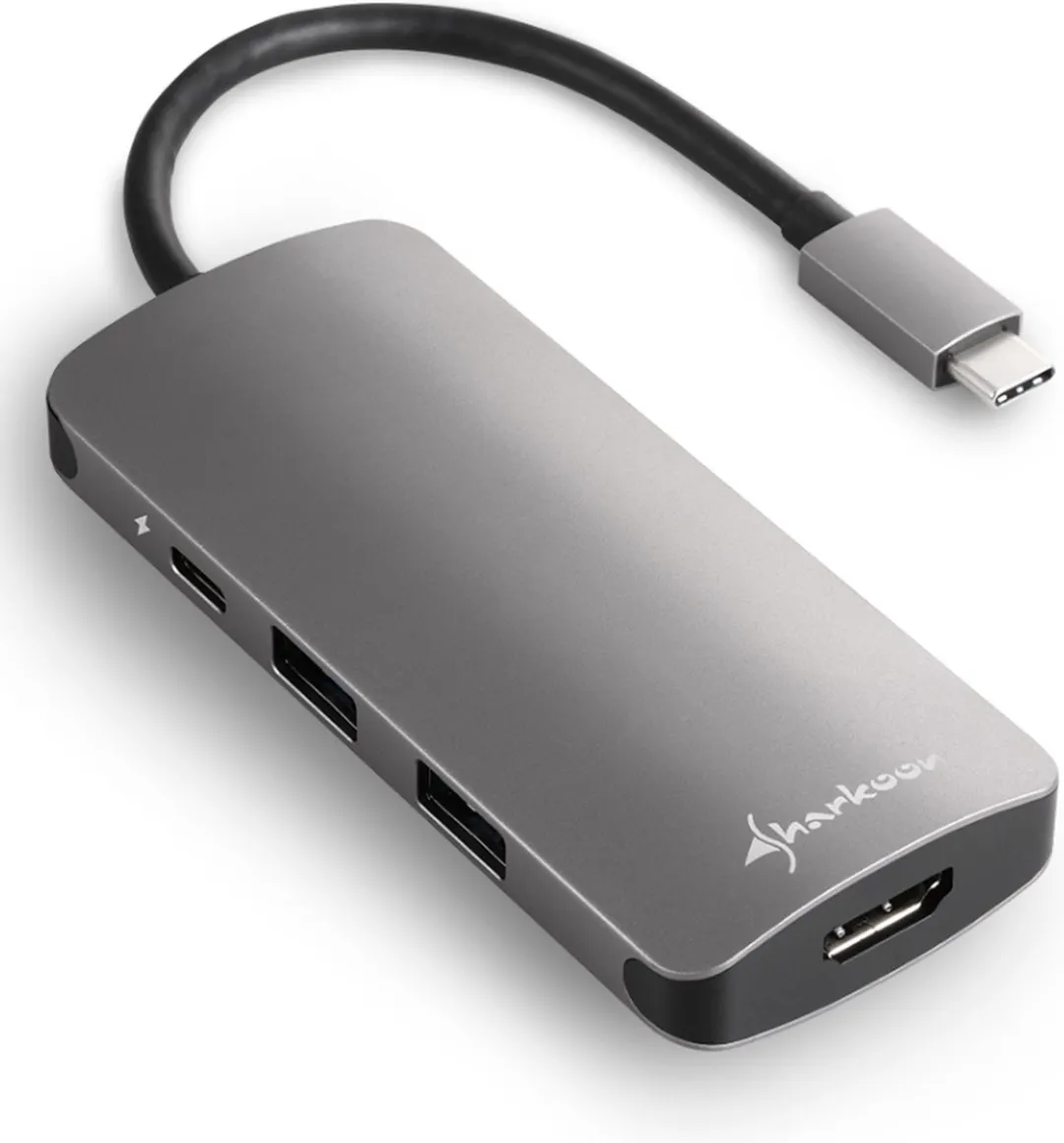Sharkoon USB Hub 4044951026715 - 4 Poorten Grijs