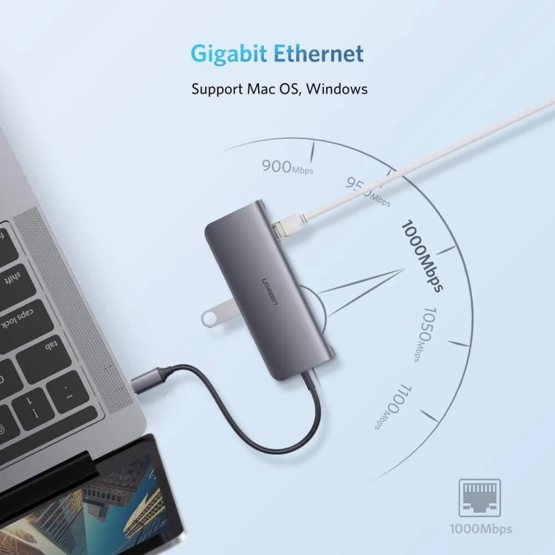 Ugreen 40873 9-in-1 USB-C Hub Pro - Grijs