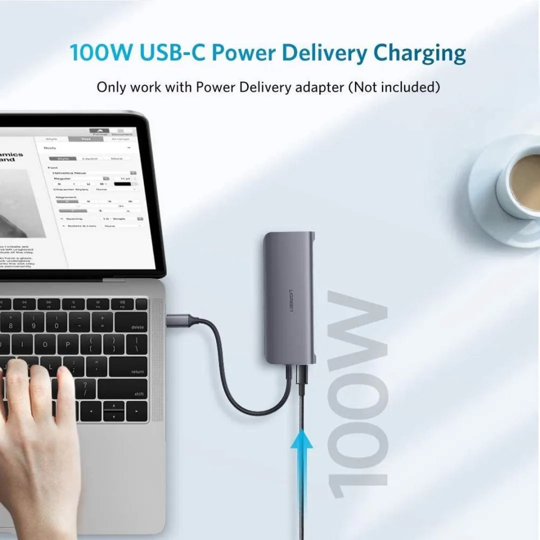 Ugreen 40873 9-in-1 USB-C Hub Pro - Grijs - afbeelding 6 van 6