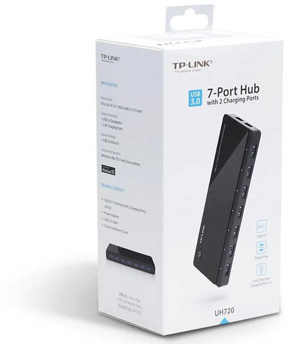 TP-Link UH720 7-Poort USB 3.0 Hub - Zwart