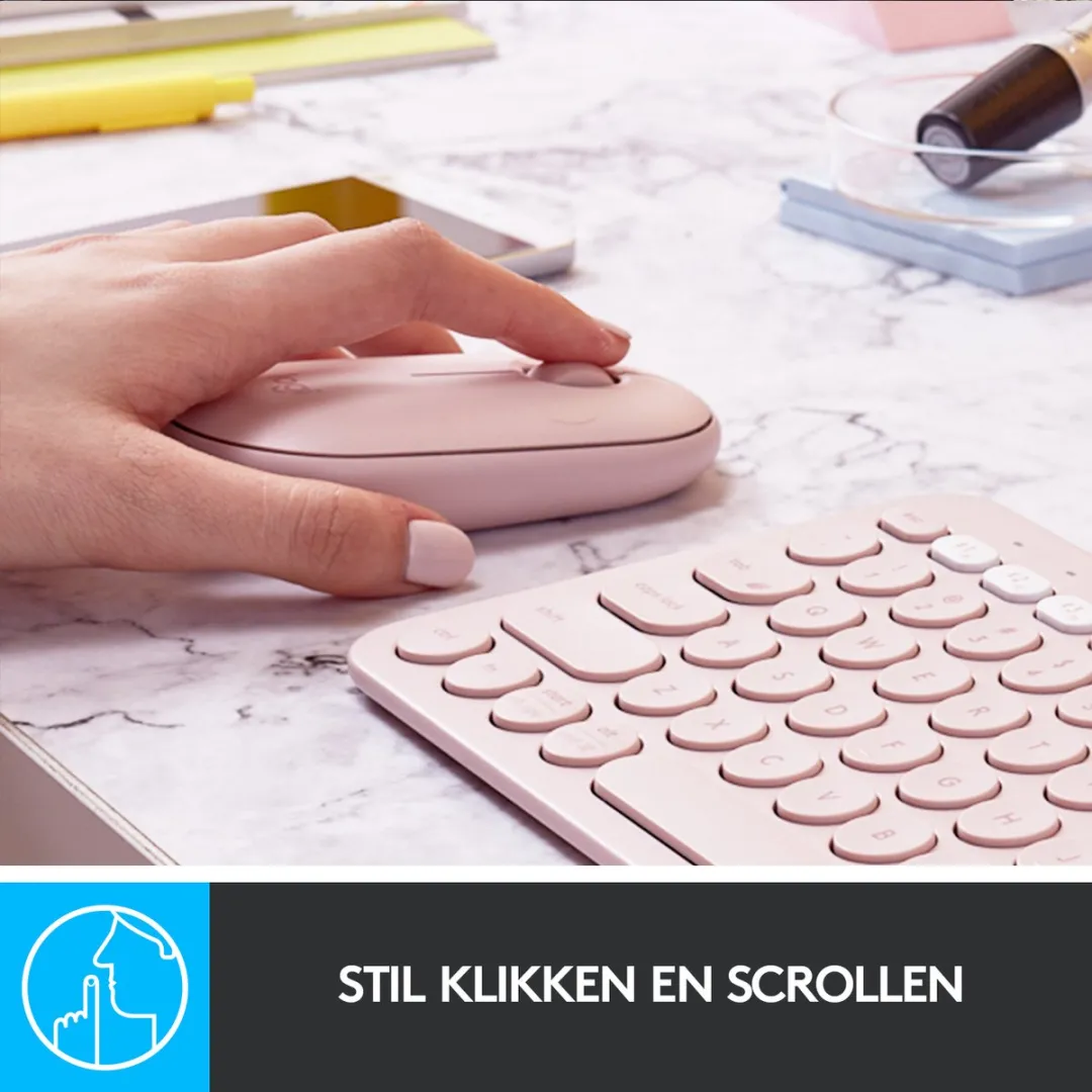 Logitech Pebble M350 Draadloze Muis - Roze