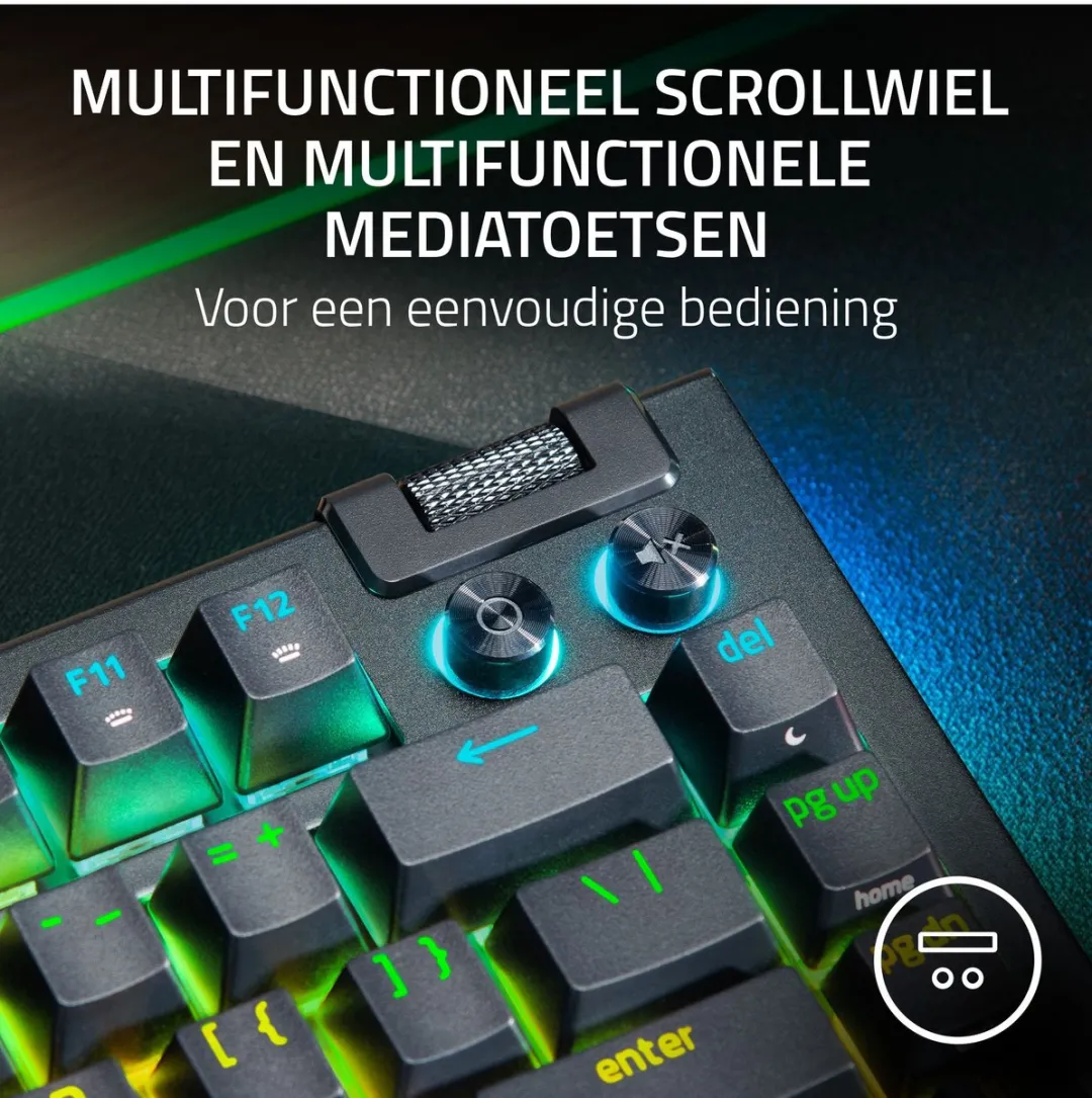 Razer BlackWidow V4 75% RZ03-05000100-R3M1 Gaming Toetsenbord - Orange Switch - Zwart