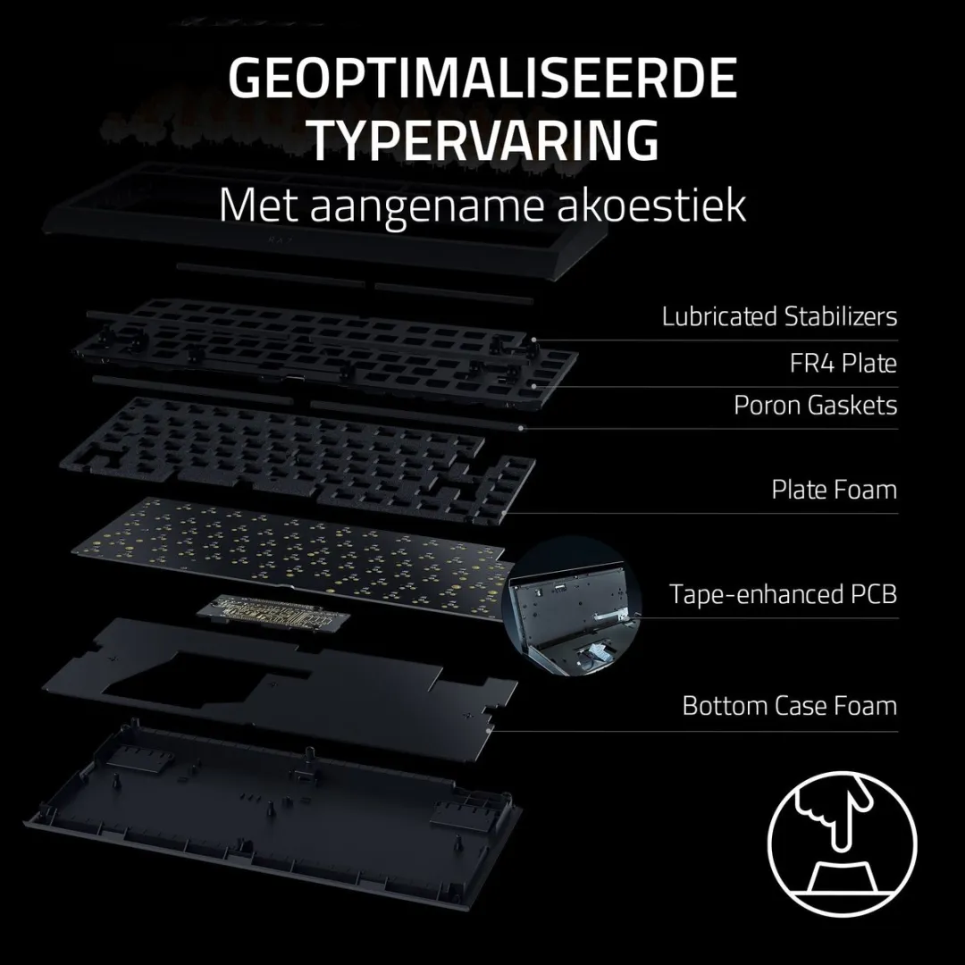 Razer BlackWidow V4 75% RZ03-05000100-R3M1 Gaming Toetsenbord - Orange Switch - Zwart - afbeelding 6 van 6