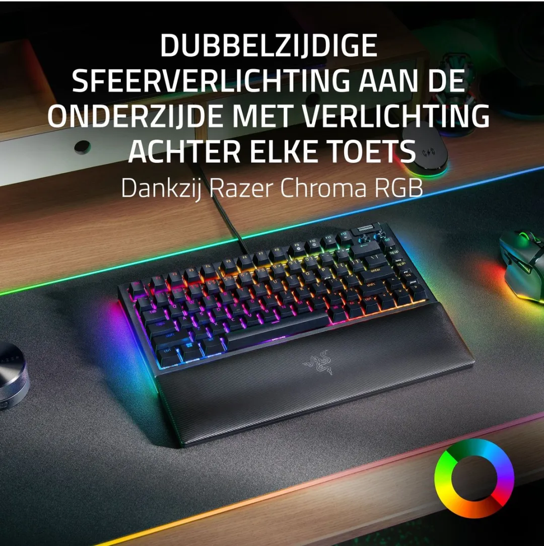 Razer BlackWidow V4 75% RZ03-05000100-R3M1 Gaming Toetsenbord - Orange Switch - Zwart