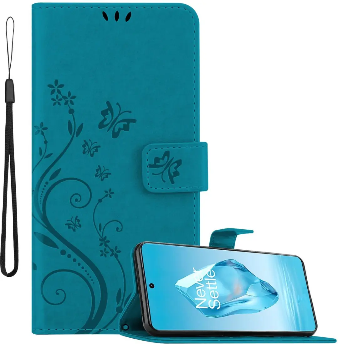 Cadorabo Hoesje geschikt voor OnePlus 12R in BLOEMEN BLAUW