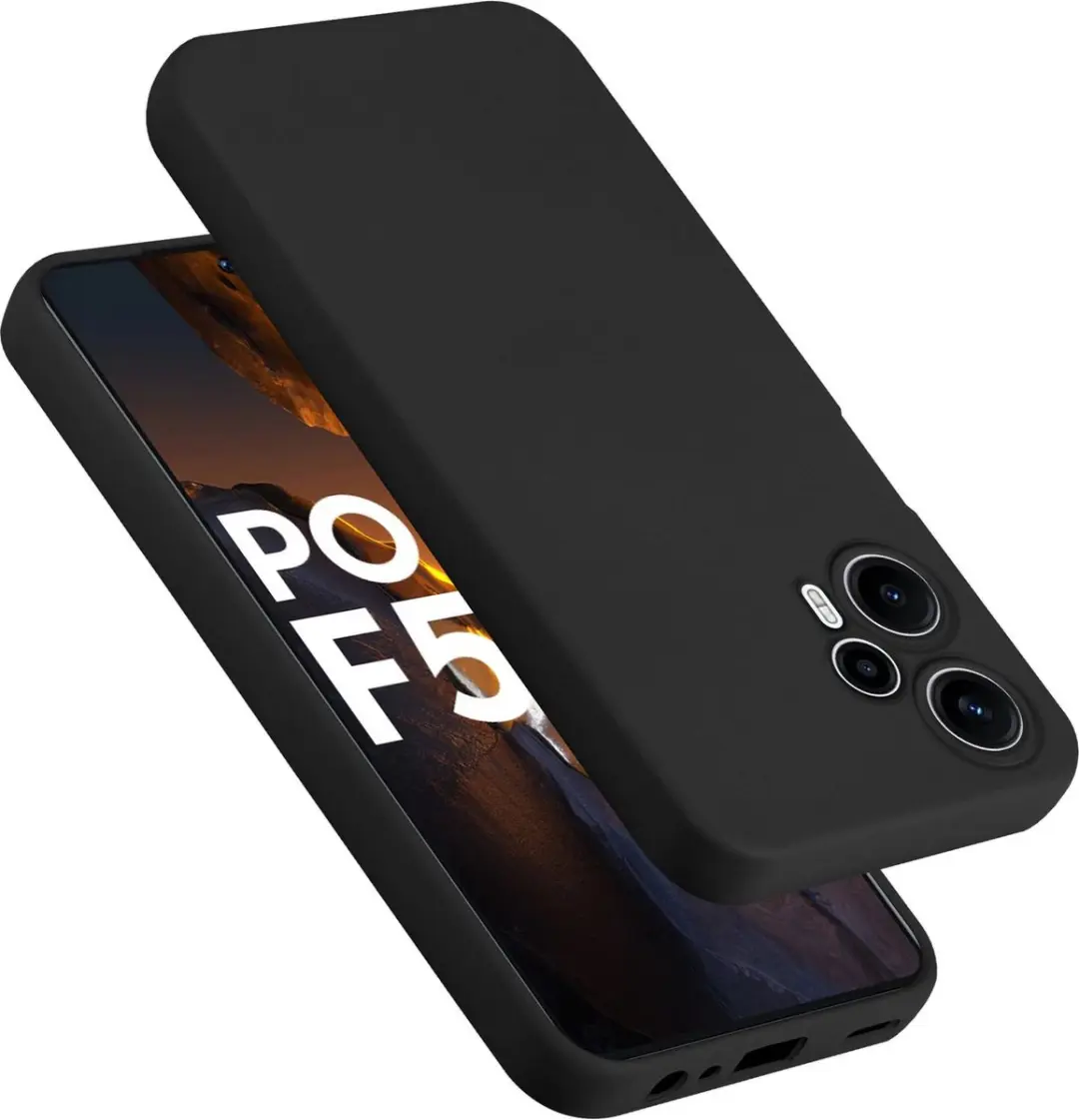 Cadorabo Hoesje geschikt voor Xiaomi Poco F5 in LIQUID ZWART