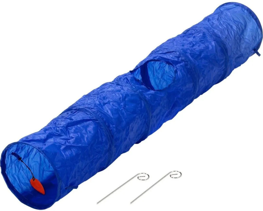 Flamingo Konijnenspeelgoed Tunnel Roadster - Blauw 120x24x24cm