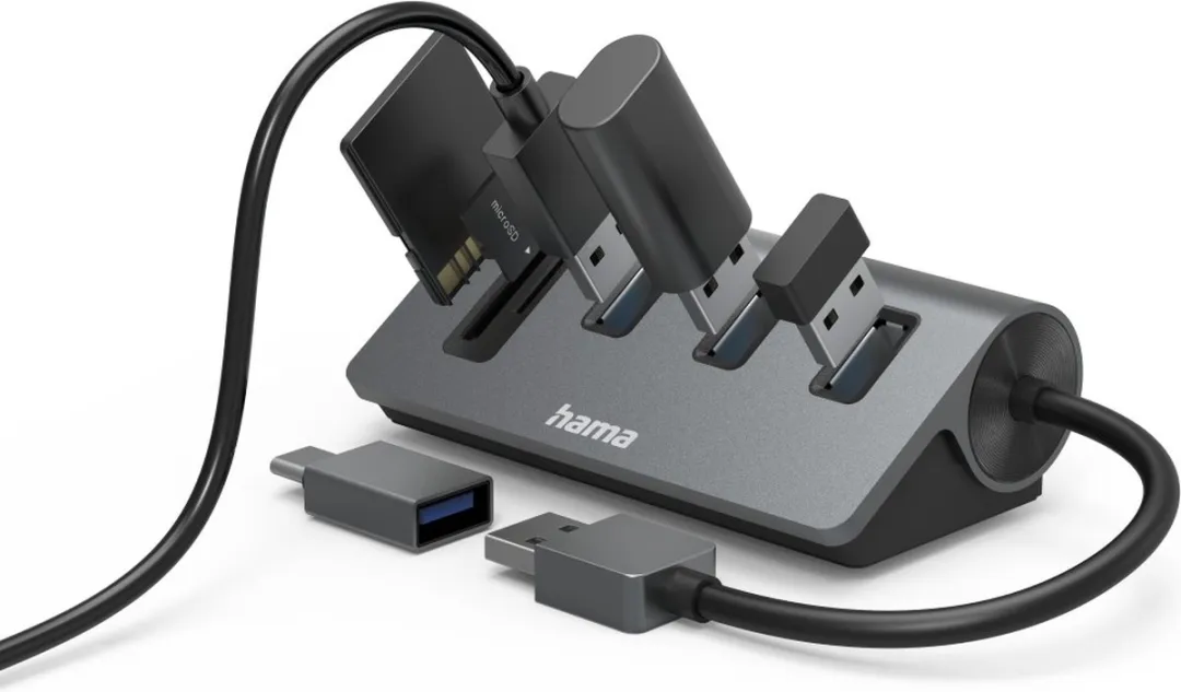 Hama USB 3.2 Gen 1 Hub 5 Poorten Grijs - MPN 00200140