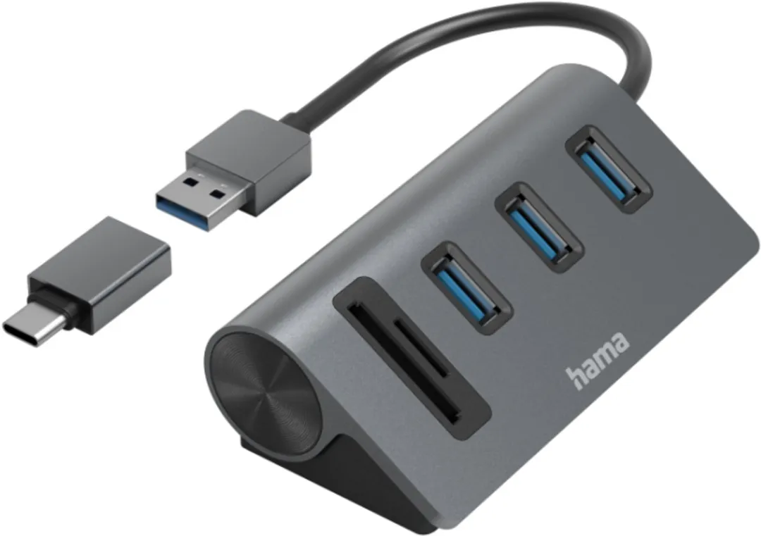 Hama USB 3.2 Gen 1 Hub 5 Poorten Grijs