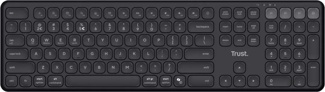 Trust Vaiya Toetsenbord Bluetooth QWERTZ Duits Zwart 25636